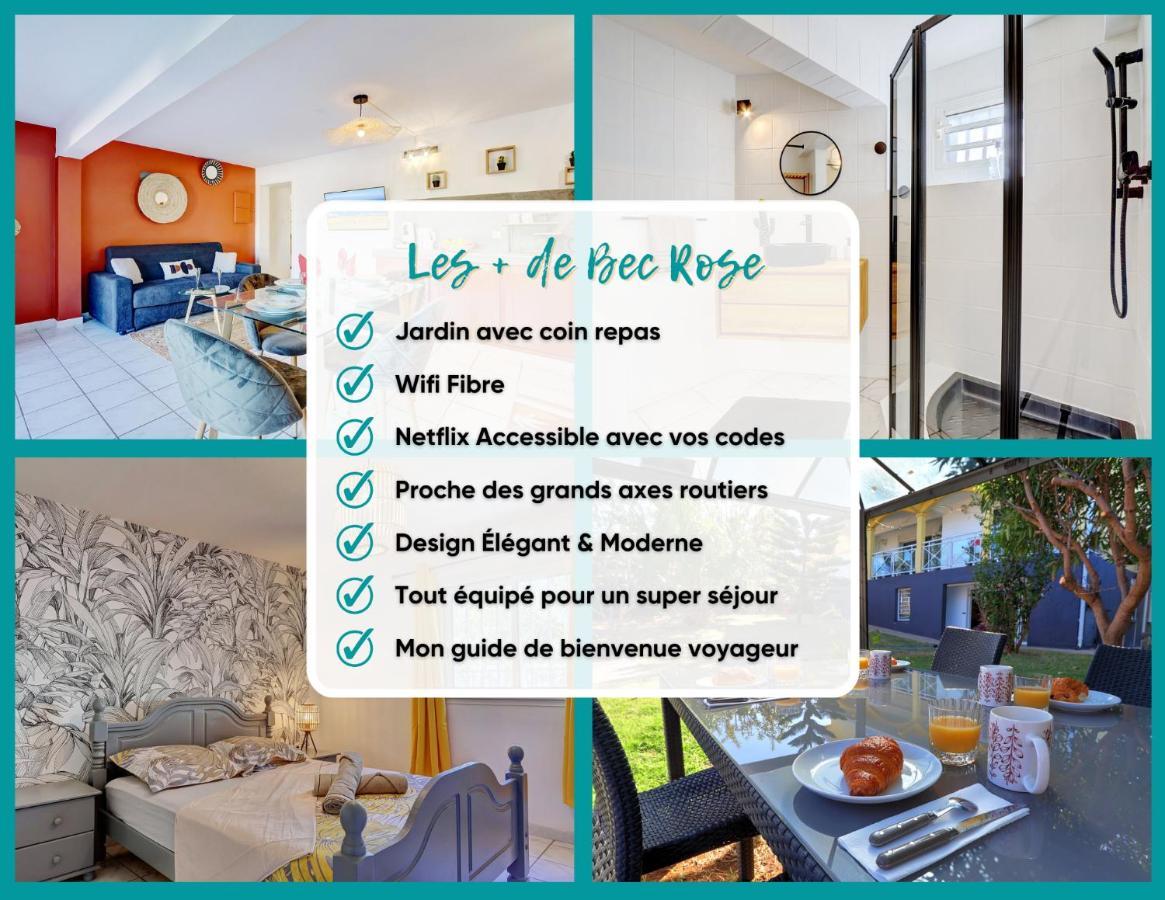 Апартаменты Bec Rose - Clim - Wi-Fi - Jardin Сен-Лё Экстерьер фото